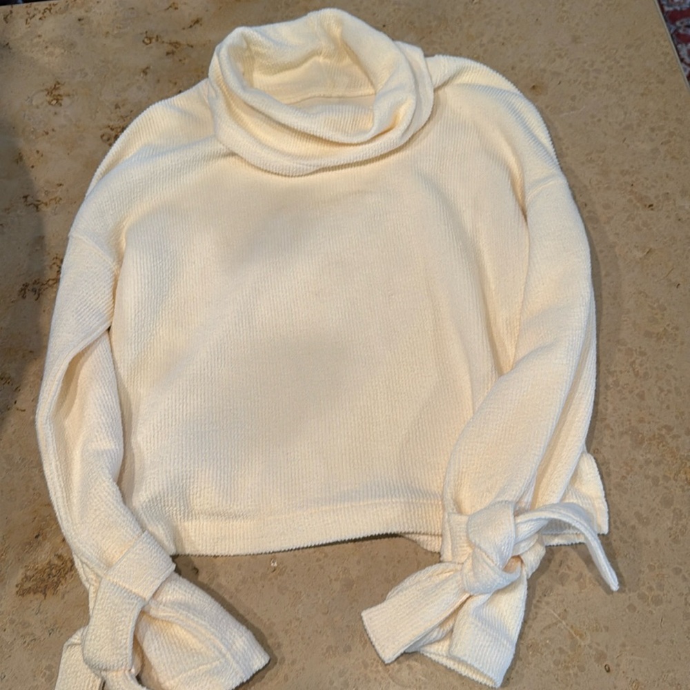 Madewell cream long sleeve sweater, 100% cotton